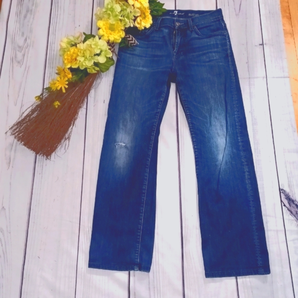 7 for all mankind jeans embroidery distressed. Austyn. 28 x 28.7 for all mankind